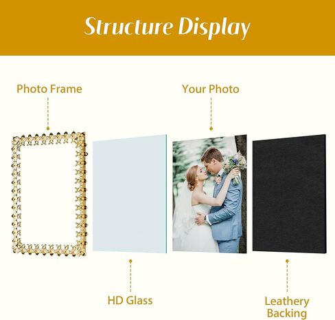 إطار صورة النحلة الذهبية للصور مقاس 4×6 - إطار صورة نحلة مزخرفة أنيقة - هدية مدروسة لذكرى زواجها أو ديكور المنزل المستوحى من الطبيعة in Kuwait