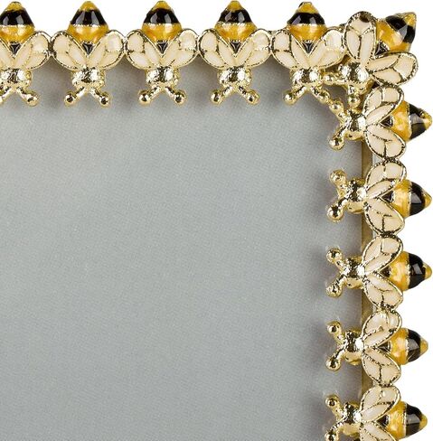 إطار صورة النحلة الذهبية للصور مقاس 4×6 - إطار صورة نحلة مزخرفة أنيقة - هدية مدروسة لذكرى زواجها أو ديكور المنزل المستوحى من الطبيعة in Kuwait