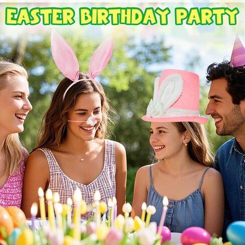 مجموعة زي أرنب عيد الفصح الوردي، قبعة رأس أرنب، قبعات حفلات، قبعة أرنب، قبعة أرنب عيد الفصح، إكسسوارات عيد الفصح، مجموعة من 8 قطع in Kuwait