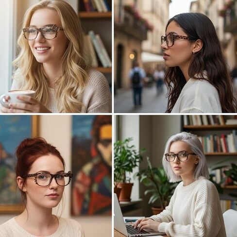 4-Pack Y2K Retro Fashion Eyewear for Anime Cosplay and Daily Styling,Cheetah Print Glasses,PC Material Accessories for Teen Girls and Young Women in Kuwait