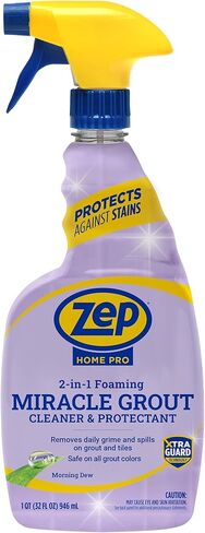 Zep Home Pro Foaming Miracle Grout Cleaner & Protectant - 32 Fl. OZ - (Pack of 1) 2-in-1 for Sparkling Clean Grout Lines in Kuwait