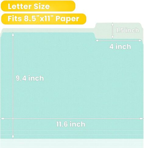 SUNEE File Folders, 30 Pack Manilla Folders 8.5 x 11, 1/3 Cut Tab for Easy Labeling and Organization, Durable Standard Paper for Home, Office, School Filing in Kuwait