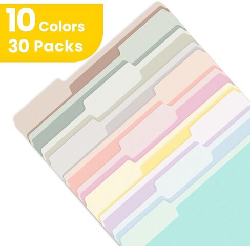 SUNEE File Folders, 30 Pack Manilla Folders 8.5 x 11, 1/3 Cut Tab for Easy Labeling and Organization, Durable Standard Paper for Home, Office, School Filing in Kuwait