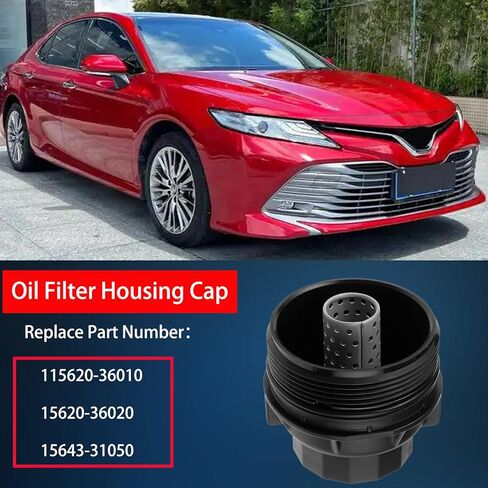 Oil Filter Housing Cap Assembly Compatible with Toyota Camry Highlander RAV4 Venza Scion Replace# 15620-36010, 15620-36020 in Kuwait