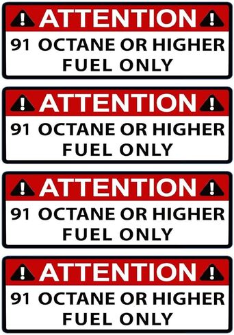 Kramer 91 Octane or Higher Only Vinyl Decal Sticker High Perf Gas Door Label 3 х 1 in. Set of 4 in Kuwait
