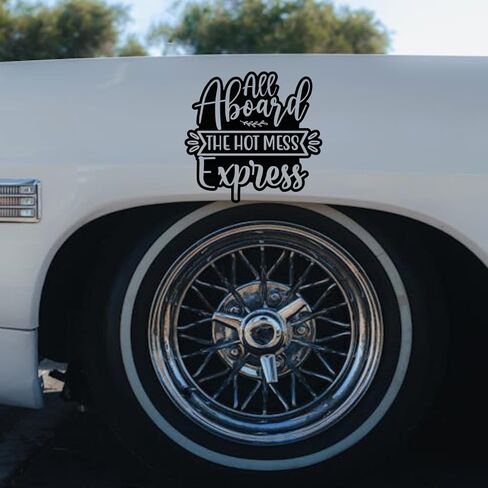ملصق Hot Mess Express - ملصق سيارة مضحك من الفينيل ملصق سيارة Hot Mess Express Sassy للنساء - ملصق ممتص للصدمات مقاوم للماء للسيارات وسيارات الدفع الرباعي والنوافذ والشاحنات in Saudi Arabia