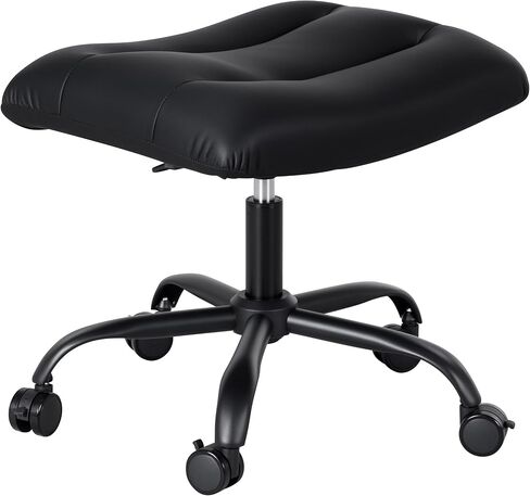 Frassie Mobile Gaming Office Footrest Stool Under Desk Multi-use Height Adjustable Rolling Foot Stool Rest Ottoman (Black) in Kuwait
