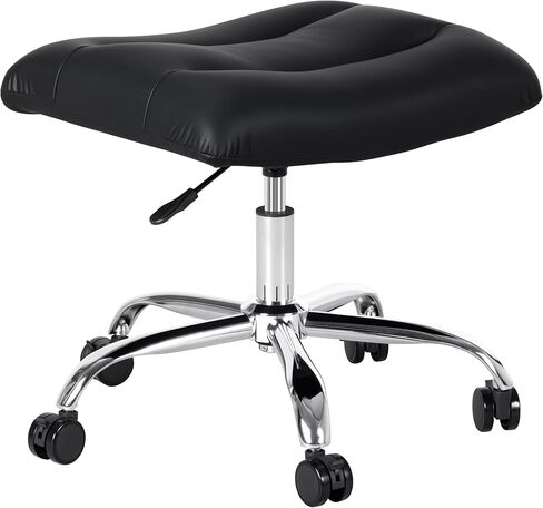 Frassie Mobile Gaming Office Footrest Stool Under Desk Multi-use Height Adjustable Rolling Foot Stool Rest Ottoman (Black) in Saudi Arabia