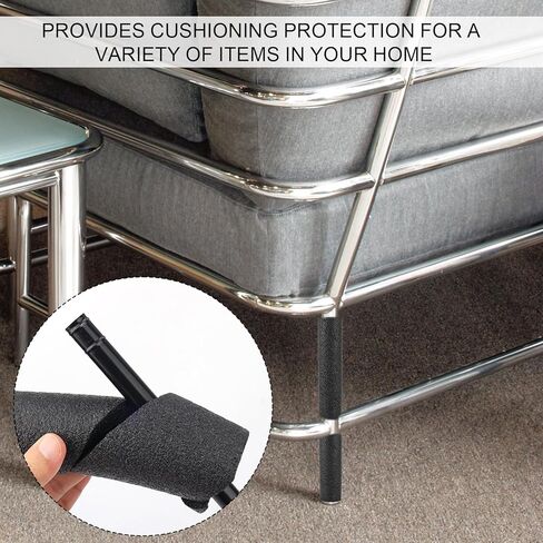 4 قطع من أغطية أرجل إطار السرير، القطر الخارجي 1.97 بوصة واقيات أصابع القدم للأثاث، واقيات أرجل السرير القابلة للانحناء، واقيات أقدام السرير، تحافظ على أصابع قدميك من التلف (أسود) in Kuwait
