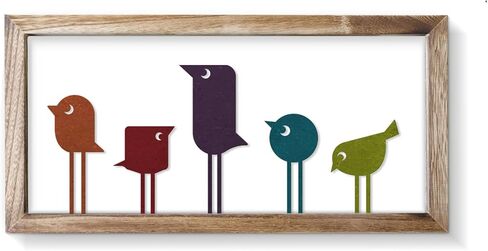 ARTINME Bird Metal Wall Art Cute Bird Wall Sculpture for Living Room, Bedroom, Indoor/Outdoor Southwestern Bathroom Decorations 8x16inch (Colorful) in Kuwait