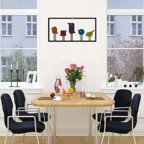 ARTINME Bird Metal Wall Art Cute Bird Wall Sculpture for Living Room, Bedroom, Indoor/Outdoor Southwestern Bathroom Decorations 8x16inch (Colorful) in Saudi Arabia