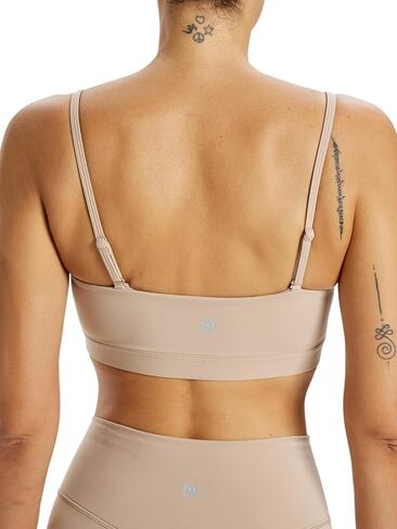 Womens Adjustable Strap Padded Sports Bra Light Support Scoop Neck Yoga Soft Bralette Comfort Loungewear Crop Top in Kuwait