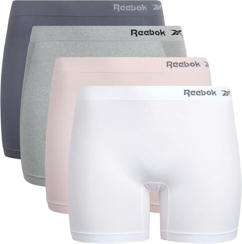 ملابس داخلية نسائية من ريبوك - 4 قطع ملابس داخلية قابلة للتمدد بدون خياطة للنساء، 4 بوصات مع حزام خصر بدون علامة in Kuwait