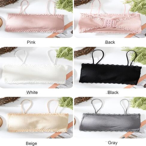 5Pcs Lace Cami Top Double Lined Sexy Tank Top Spaghetti Strap Bralettes Padded Soft No Underwire Bra Sleeveless Shirt in Kuwait