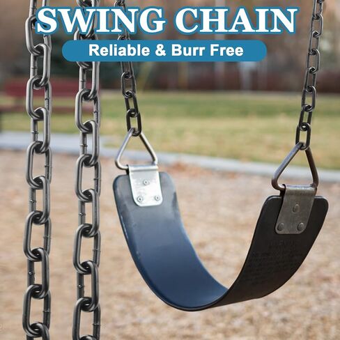 19.7 ft Long Black Chain Link 3/16" Heavy Duty Chain Bulk Decorative Chain for Hanging Hammock Chair Metal Porch Swing Chain Kit Carbon Steel Gate Chain for Outdoor Fence Boxing & Punching Bag in Kuwait