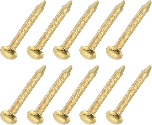 uxcell 10Pcs Small Hardware Nails, 1.5 x 19mm Carbon Steel Round Head Nail Common Finishing Nail for Household Woodworking Picture Hanging DIY Projects, Bronze in Saudi Arabia