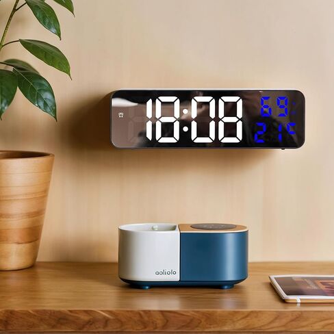 Large Digital Clock, Silent Non Ticking Modern Wall Clocks for Office, Home, Kitchen, Bedroom, School, Living Room 9 Inch Blue in Saudi Arabia