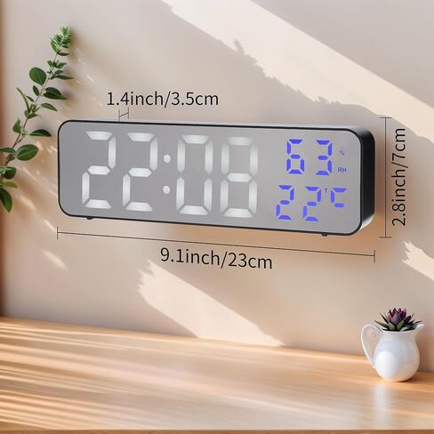 Large Digital Clock, Silent Non Ticking Modern Wall Clocks for Office, Home, Kitchen, Bedroom, School, Living Room 9 Inch Blue in Saudi Arabia