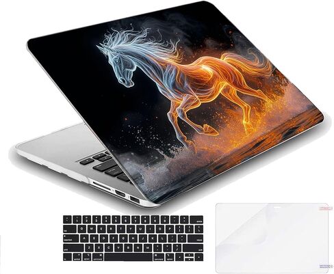 متوافق مع جهاز MacBook Air مقاس 13.6 بوصة، حافظة صلبة مع غطاء لوحة مفاتيح وواقي شاشة (A2681، شريحة M2 / A3113، شريحة M3 / A3240، شريحة M4، إصدار 2022-2025) - Horse MC21004 in Kuwait