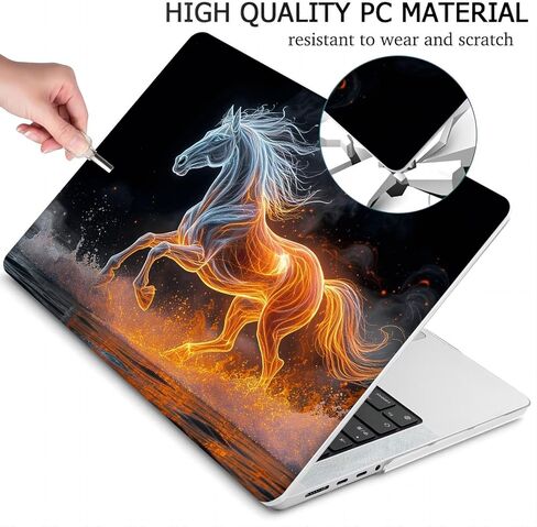 متوافق مع جهاز MacBook Air مقاس 13.6 بوصة، حافظة صلبة مع غطاء لوحة مفاتيح وواقي شاشة (A2681، شريحة M2 / A3113، شريحة M3 / A3240، شريحة M4، إصدار 2022-2025) - Horse MC21004 in Kuwait