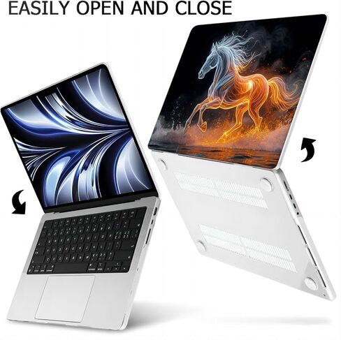 متوافق مع جهاز MacBook Air مقاس 13.6 بوصة، حافظة صلبة مع غطاء لوحة مفاتيح وواقي شاشة (A2681، شريحة M2 / A3113، شريحة M3 / A3240، شريحة M4، إصدار 2022-2025) - Horse MC21004 in Kuwait