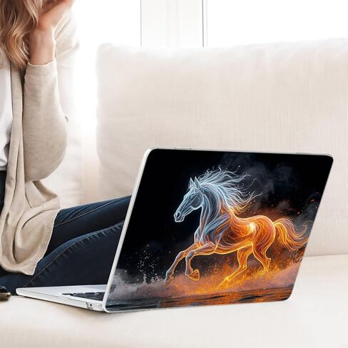 متوافق مع جهاز MacBook Air مقاس 13.6 بوصة، حافظة صلبة مع غطاء لوحة مفاتيح وواقي شاشة (A2681، شريحة M2 / A3113، شريحة M3 / A3240، شريحة M4، إصدار 2022-2025) - Horse MC21004 in Kuwait