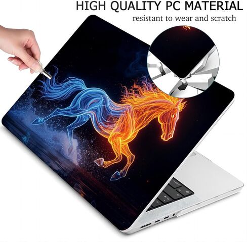 متوافق مع جهاز MacBook Air مقاس 13.6 بوصة، حافظة صلبة مع غطاء لوحة مفاتيح وواقي شاشة (A2681، شريحة M2 / A3113، شريحة M3 / A3240، شريحة M4، إصدار 2022-2025) - Horse MC21005 in Kuwait