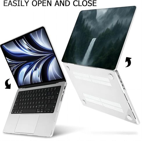 متوافق مع جهاز MacBook Air مقاس 13.6 بوصة، حافظة صلبة مع غطاء لوحة مفاتيح وواقي شاشة (A2681، شريحة M2 / A3113، شريحة M3 / A3240، شريحة M4، إصدار 2022-2025) - Waterfall MC21234 in Saudi Arabia