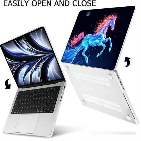 متوافق مع جهاز MacBook Air مقاس 13.6 بوصة، حافظة صلبة مع غطاء لوحة مفاتيح وواقي شاشة (A2681، شريحة M2 / A3113، شريحة M3 / A3240، شريحة M4، إصدار 2022-2025) - Horse MC21001 in Kuwait