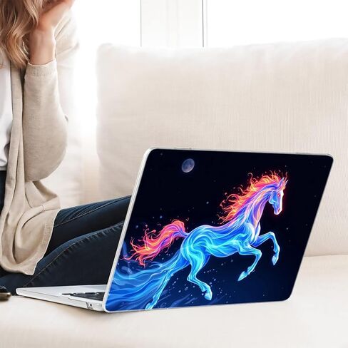 متوافق مع جهاز MacBook Air مقاس 13.6 بوصة، حافظة صلبة مع غطاء لوحة مفاتيح وواقي شاشة (A2681، شريحة M2 / A3113، شريحة M3 / A3240، شريحة M4، إصدار 2022-2025) - Horse MC21001 in Kuwait