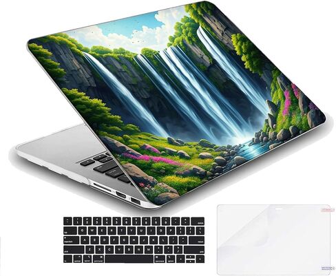 Compatible with MacBook Air 13.6-inch, Hard Shell Case with Keyboard Cover and Screen Protector (A2681, M2 chip / A3113, M3 chip / A3240, M4 chip, 2022-2025 Release) - Waterfall MC21233 in Saudi Arabia