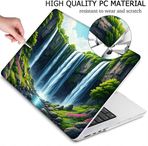 Compatible with MacBook Air 13.6-inch, Hard Shell Case with Keyboard Cover and Screen Protector (A2681, M2 chip / A3113, M3 chip / A3240, M4 chip, 2022-2025 Release) - Waterfall MC21233 in Saudi Arabia