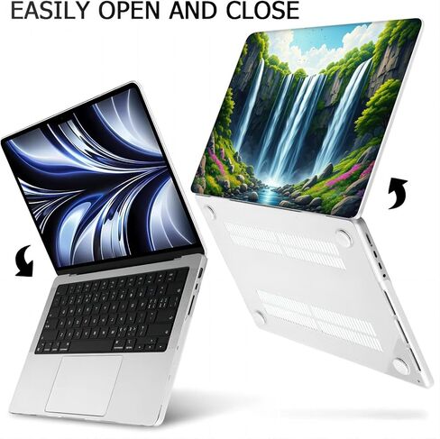 Compatible with MacBook Air 13.6-inch, Hard Shell Case with Keyboard Cover and Screen Protector (A2681, M2 chip / A3113, M3 chip / A3240, M4 chip, 2022-2025 Release) - Waterfall MC21233 in Saudi Arabia