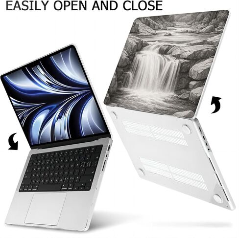 متوافق مع جهاز MacBook Air مقاس 13.6 بوصة، حافظة صلبة مع غطاء لوحة مفاتيح وواقي شاشة (A2681، شريحة M2 / A3113، شريحة M3 / A3240، شريحة M4، إصدار 2022-2025) - Waterfall MC21235 in Saudi Arabia