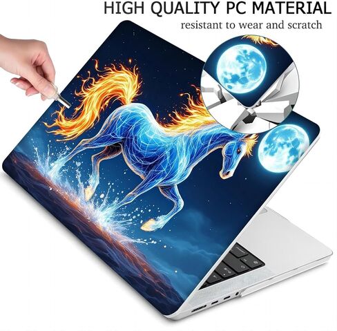 متوافق مع جهاز MacBook Air مقاس 13.6 بوصة، حافظة صلبة مع غطاء لوحة مفاتيح وواقي شاشة (A2681، شريحة M2 / A3113، شريحة M3 / A3240، شريحة M4، إصدار 2022-2025) - Horse MC21002 in Kuwait