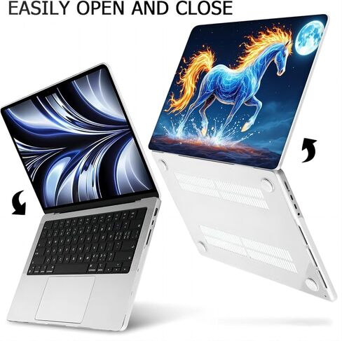 متوافق مع جهاز MacBook Air مقاس 13.6 بوصة، حافظة صلبة مع غطاء لوحة مفاتيح وواقي شاشة (A2681، شريحة M2 / A3113، شريحة M3 / A3240، شريحة M4، إصدار 2022-2025) - Horse MC21002 in Kuwait
