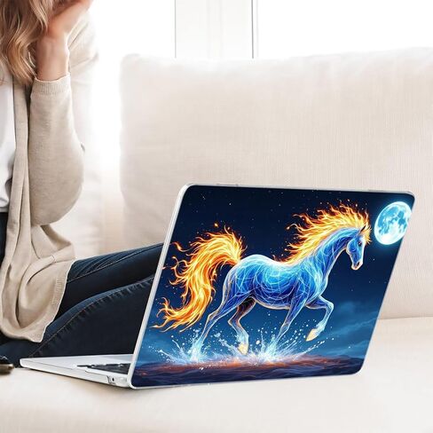 متوافق مع جهاز MacBook Air مقاس 13.6 بوصة، حافظة صلبة مع غطاء لوحة مفاتيح وواقي شاشة (A2681، شريحة M2 / A3113، شريحة M3 / A3240، شريحة M4، إصدار 2022-2025) - Horse MC21002 in Kuwait