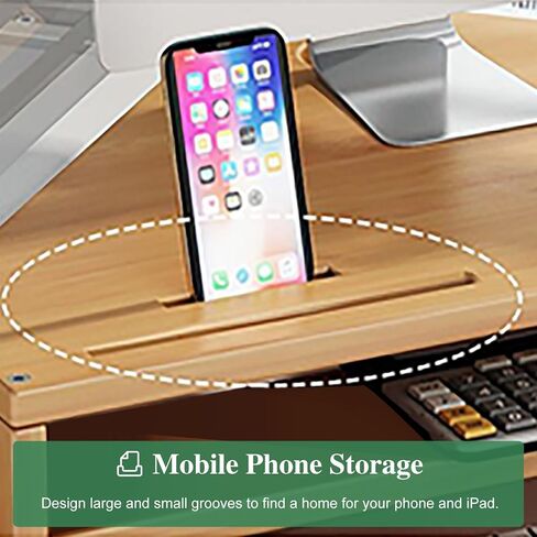 Corner Monitor Stand Desk Corner Monitor Riser Organizer with Cable Management, Triangle Desktop Universal Corner Stand for Computer, Workspace Screen Holder for Storage(Walnut) in Saudi Arabia