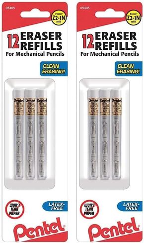 Pentel® Eraser Refills For Mechanical Pencils, White, Pack Of 12 in Saudi Arabia