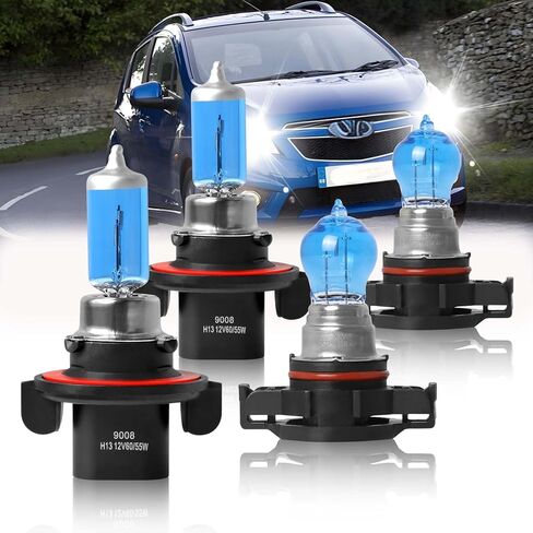 Fit For 2016 2017 2018 2019 2020 Chevy Spark High Performance Halogen Headlight Bulbs,9008/H13 High/Low Beam + 5202 Fog Light Combo,100W,IP68,Plug and Play,5000K Super Bright White Light,4 Pcs in Saudi Arabia