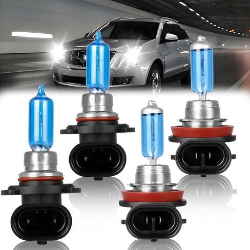 Fit For 2016 2017 2018 2019 2020 Chevy Spark High Performance Halogen Headlight Bulbs,9008/H13 High/Low Beam + 5202 Fog Light Combo,100W,IP68,Plug and Play,5000K Super Bright White Light,4 Pcs in Saudi Arabia