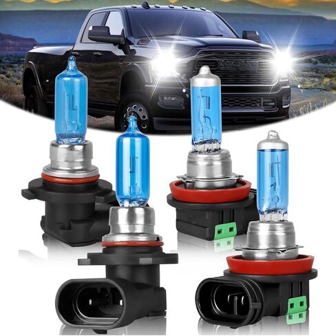 Fit For 2016 2017 2018 2019 2020 Chevy Spark High Performance Halogen Headlight Bulbs,9008/H13 High/Low Beam + 5202 Fog Light Combo,100W,IP68,Plug and Play,5000K Super Bright White Light,4 Pcs in Saudi Arabia