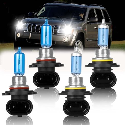 Fit For 2016 2017 2018 2019 2020 Chevy Spark High Performance Halogen Headlight Bulbs,9008/H13 High/Low Beam + 5202 Fog Light Combo,100W,IP68,Plug and Play,5000K Super Bright White Light,4 Pcs in Saudi Arabia