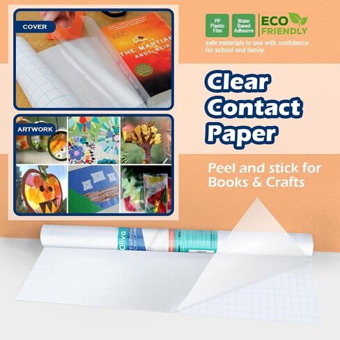 Olivo 2 Pack Contain Contact Paper Roll for Books Crafts 17.5in × 5ft peel and stick kostaive cover plastic in Kuwait