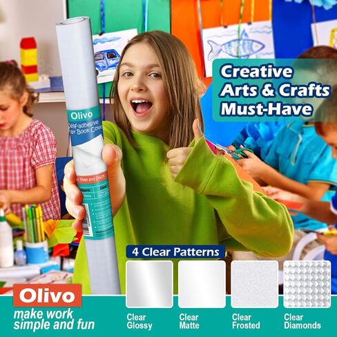 Olivo 2 Pack Contain Contact Paper Roll for Books Crafts 17.5in × 5ft peel and stick kostaive cover plastic in Kuwait