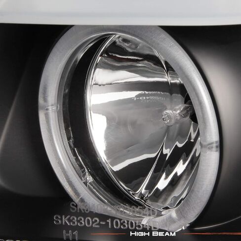 AKKON - لسيارة BMW E90 3-Series 06-08 ذات 4 أبواب سيدان بإطار أسود من نوع الهالوجين [LED Halo] مصابيح أمامية لجهاز العرض بغطاء للعين الدائرية in Kuwait
