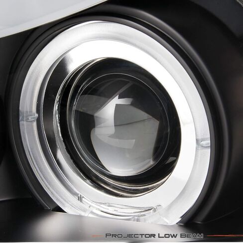 AKKON - لسيارة BMW E90 3-Series 06-08 ذات 4 أبواب سيدان بإطار أسود من نوع الهالوجين [LED Halo] مصابيح أمامية لجهاز العرض بغطاء للعين الدائرية in Kuwait