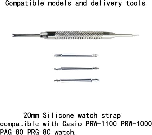 حزام ساعة مطاطي للرجال 20 مم متوافق مع Casio PRW-1100 PRW-1000 PAG-80 PRG-80 للرياضات الخارجية وسوار ساعة من السيليكون مقاوم للماء وسوار معصم وإكسسوارات سوار in Kuwait