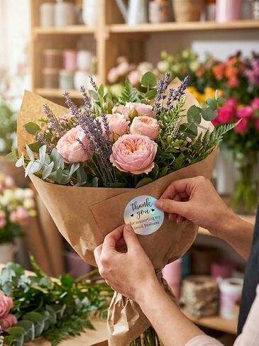 Ibake 500 شكرًا لك على ملصقات ، 1.5 بوصة ، ملصقات ثلاثية الأبعاد ، شكر ملصقات للأعمال التجارية الصغيرة واللصق الذاتي والملصقات المضاد للماء ، شكرًا لك على ملصقات التعبئة والتغليف in Kuwait