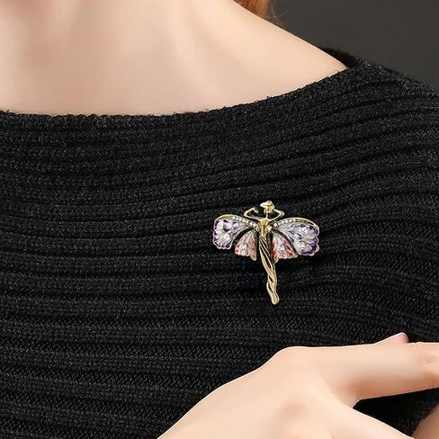 Vintage Angel Wing Brooch for Women,Elegant Enamel Fairy Lapel Pin,Fashion Statement Jewelry for Coat Dress Holiday Gift in Saudi Arabia